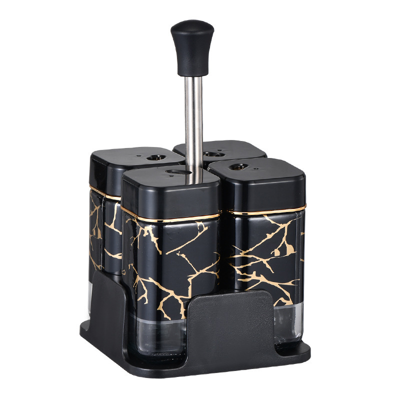 Pagardinimo indelis, sandarus drėgmei atsparus buitinis besisukantis prieskonių butelis, didelės talpos nešiojamas stiklinis prieskonių butelis, virtuvės reikmenys