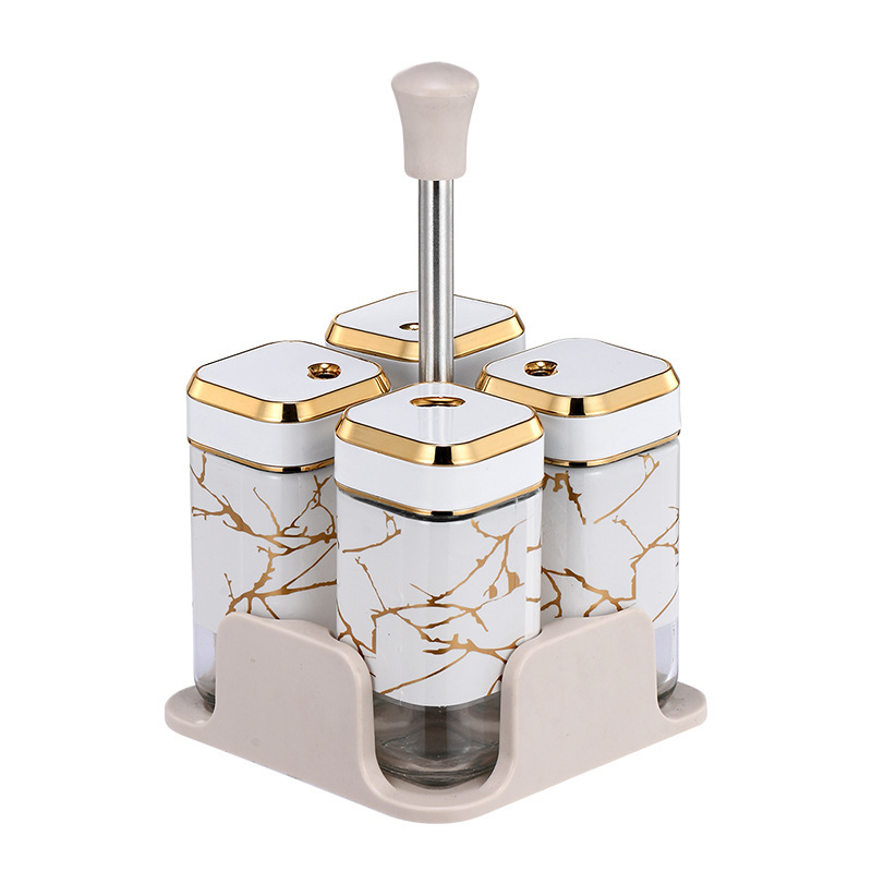 Pagardinimo indelis, sandarus drėgmei atsparus buitinis besisukantis prieskonių butelis, didelės talpos nešiojamas stiklinis prieskonių butelis, virtuvės reikmenys