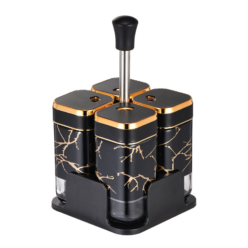 Pagardinimo indelis, sandarus drėgmei atsparus buitinis besisukantis prieskonių butelis, didelės talpos nešiojamas stiklinis prieskonių butelis, virtuvės reikmenys