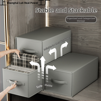 Κουτί Αποθήκευσης Ντουλαπιών για Οργάνωση Ντουλάπας Σπιτιού, Λύση Αποθήκευσης σε Στρώσεις, Κουτί Συρταριών για Ρούχα και Παντελόνια, Κουτί Αποθήκευσης Υπνοδωματίου Αδιάβροχο