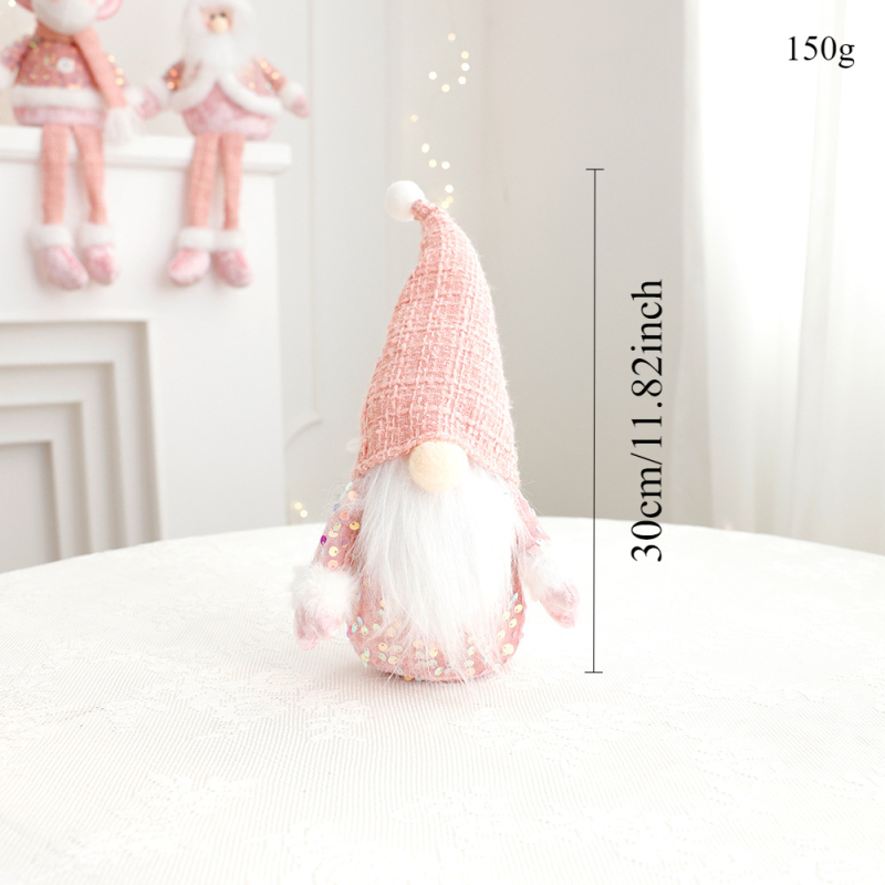 Új rózsaszín Mikulás hóember szarvas karácsonyi dekorációk szövet baba dekoráció ülő baba díszek