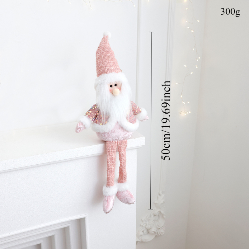 Új rózsaszín Mikulás hóember szarvas karácsonyi dekorációk szövet baba dekoráció ülő baba díszek