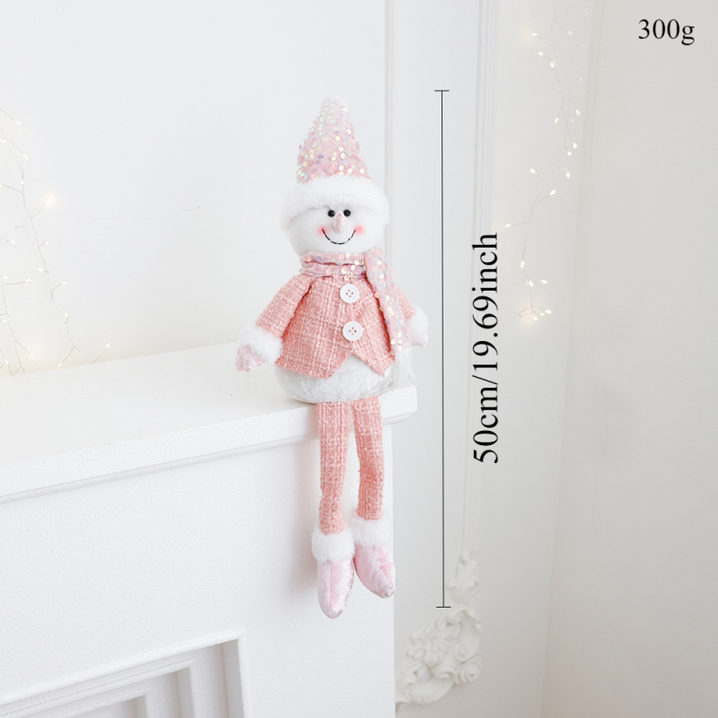 Új rózsaszín Mikulás hóember szarvas karácsonyi dekorációk szövet baba dekoráció ülő baba díszek