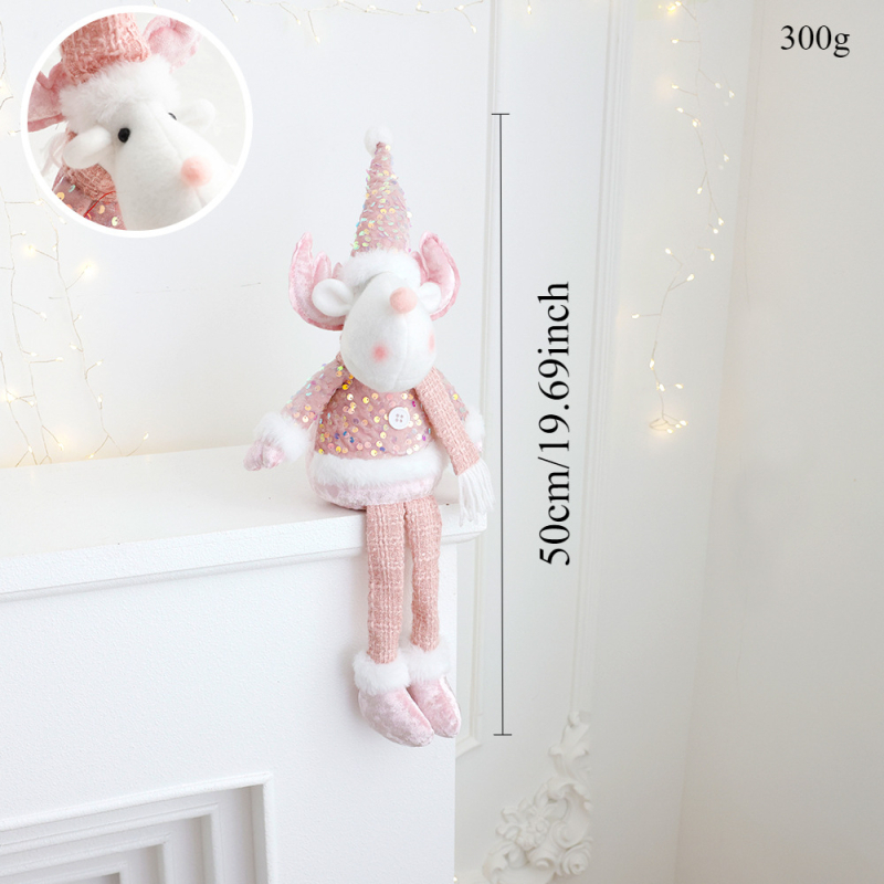 Új rózsaszín Mikulás hóember szarvas karácsonyi dekorációk szövet baba dekoráció ülő baba díszek