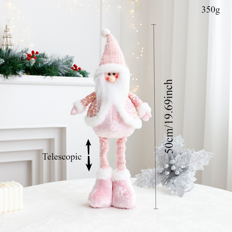 Új rózsaszín Mikulás hóember szarvas karácsonyi dekorációk szövet baba dekoráció ülő baba díszek