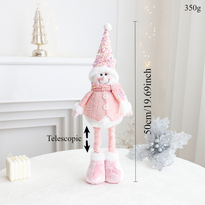 Új rózsaszín Mikulás hóember szarvas karácsonyi dekorációk szövet baba dekoráció ülő baba díszek