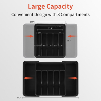 Πλαστικό κουτί αποθήκευσης συρταριών pp με προστασία από τη σκόνη, chopsticks κουζίνας, επιτραπέζια σκεύη, εργαλεία, χωρισμένα σε κουτί αποθήκευσης φινιρίσματος