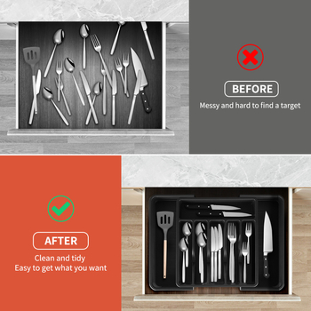 Πλαστικό κουτί αποθήκευσης συρταριών pp με προστασία από τη σκόνη, chopsticks κουζίνας, επιτραπέζια σκεύη, εργαλεία, χωρισμένα σε κουτί αποθήκευσης φινιρίσματος