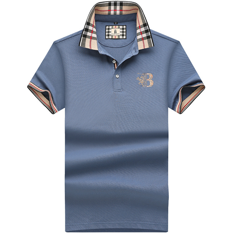 Paul férfi hajtókás pamut póló nyári új üzleti hétköznapi bő rövid ujjú férfi póló divatos