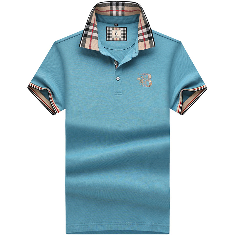 Paul férfi hajtókás pamut póló nyári új üzleti hétköznapi bő rövid ujjú férfi póló divatos