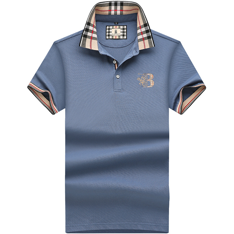 Paul férfi hajtókás pamut póló nyári új üzleti hétköznapi bő rövid ujjú férfi póló divatos