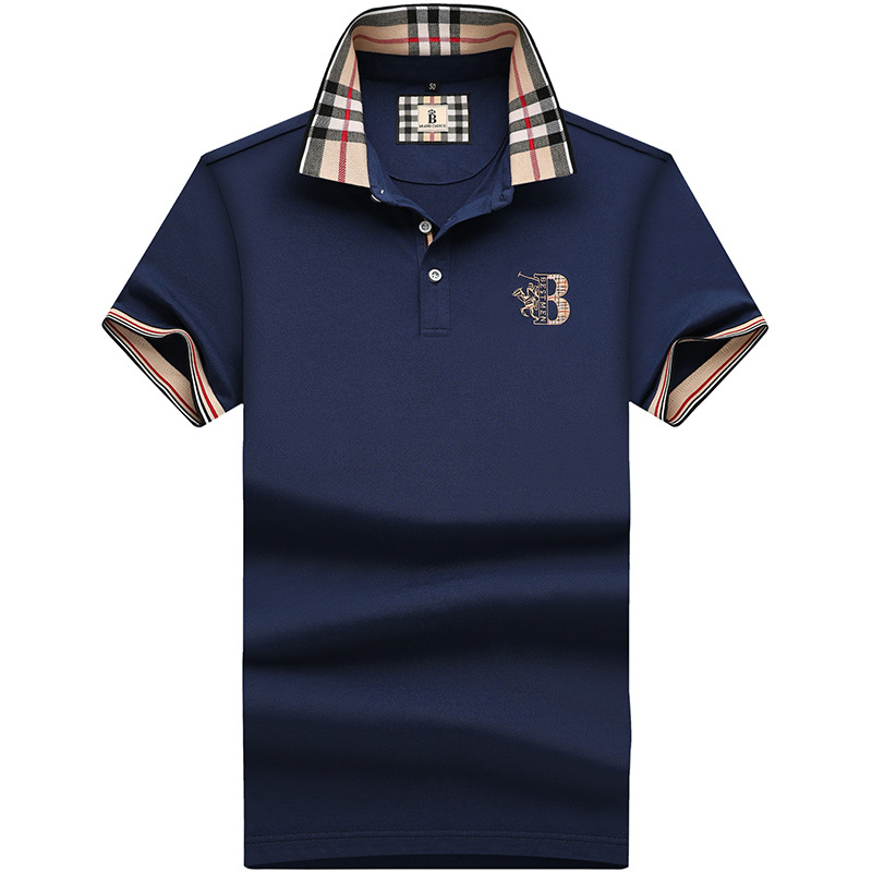 Paul férfi hajtókás pamut póló nyári új üzleti hétköznapi bő rövid ujjú férfi póló divatos