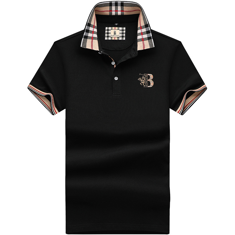 Paul férfi hajtókás pamut póló nyári új üzleti hétköznapi bő rövid ujjú férfi póló divatos