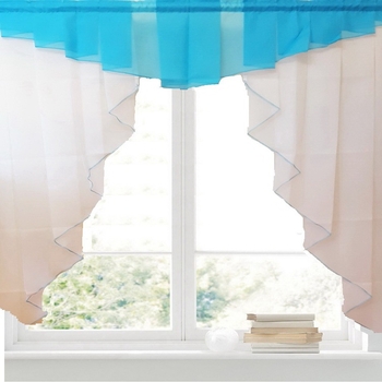 Europietiško stiliaus paprastos užuolaidos, nešiojamos strypo tipo, sulankstomo voko tipo, daugiaspalvio siuvinėto lango ekrano, paprasto didelio tankio trilono siūlų