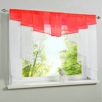 Europietiško stiliaus paprastos užuolaidos, nešiojamos strypo tipo, sulankstomo voko tipo, daugiaspalvio siuvinėto lango ekrano, paprasto didelio tankio trilono siūlų