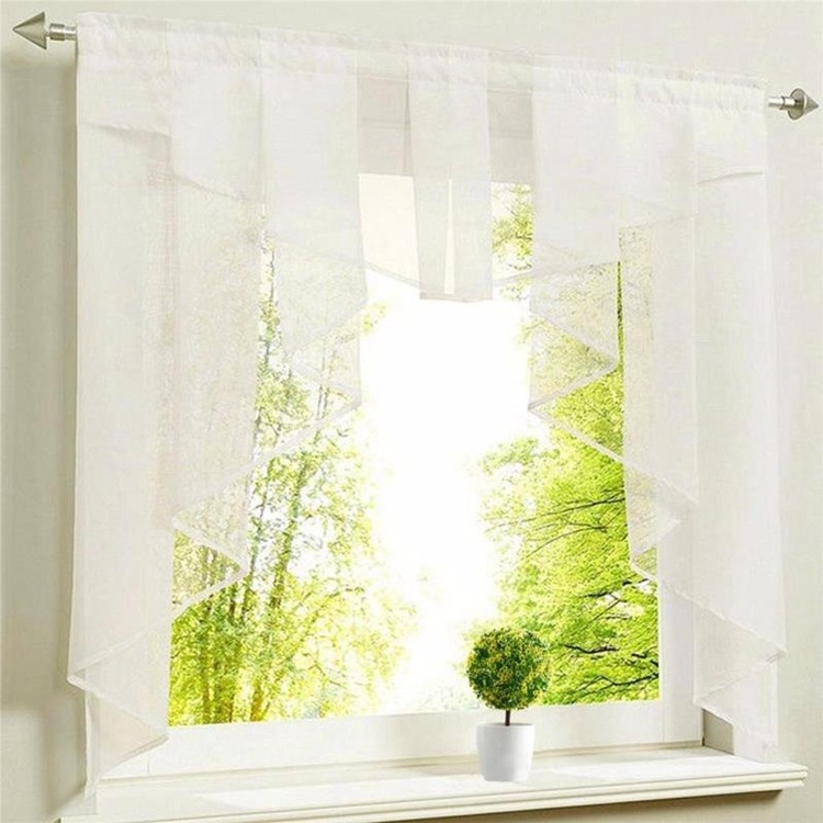 Europietiško stiliaus paprastos užuolaidos, nešiojamos strypo tipo, sulankstomo voko tipo, daugiaspalvio siuvinėto lango ekrano, paprasto didelio tankio trilono siūlų