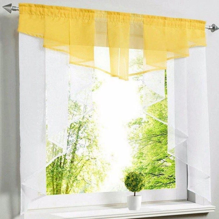 Europietiško stiliaus paprastos užuolaidos, nešiojamos strypo tipo, sulankstomo voko tipo, daugiaspalvio siuvinėto lango ekrano, paprasto didelio tankio trilono siūlų