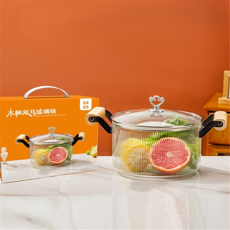 „Creative Bear“ dvigubos ausys sriubos puodas dryžuotas puodas stiklinis permatomas sveikatos puodas elektrinė keraminė viryklė šildomas greito paruošimo makaronų dubenėlis pieno puodas