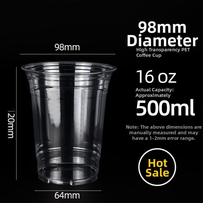 [Pritaikyta] 98 kalibro vienkartiniai kavos puodeliai, šalto gėrimo puodeliai, didelio skaidrumo, naminių gyvūnėlių gėrimų puodeliai, nepralaidūs išsinešimui.