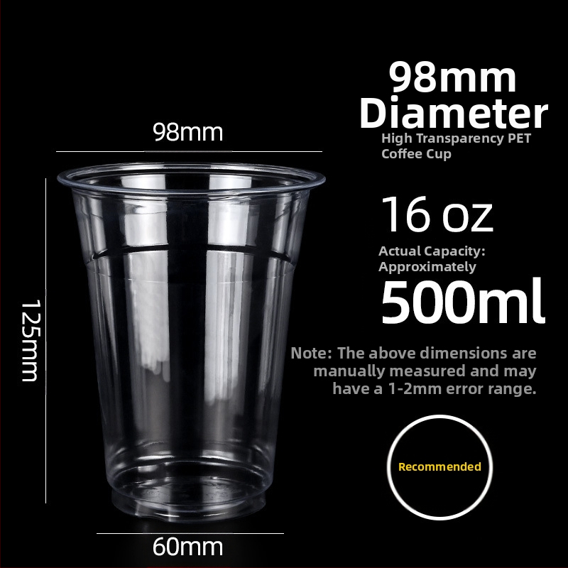 [Pritaikyta] 98 kalibro vienkartiniai kavos puodeliai, šalto gėrimo puodeliai, didelio skaidrumo, naminių gyvūnėlių gėrimų puodeliai, nepralaidūs išsinešimui.