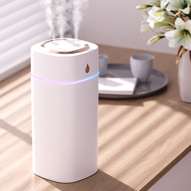 Umidificator de aer USB nou, pulverizator de ceață cu trei duze, umidificator de cameră cu aer condiționat pentru biroul de acasă