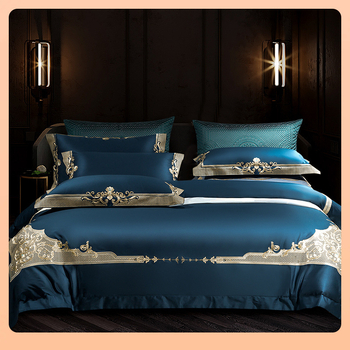 ◘ Комплект от четири италиански памучни кърпи с дълги нишки, 140 броя, червен, за сватбено легло във вила