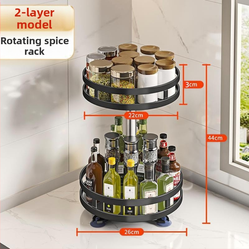 Virtuvės pasukamas prieskonių laikymo stovas, stalviršio kampinis pagardų aliejus, druskos padažas, acto butelis, stiklainis, daugiasluoksnis laikymo stovas