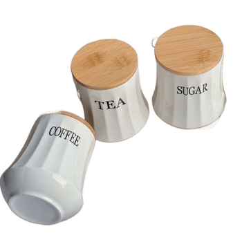 Kūrybingas keraminis sandarus stiklainis su bambuko dangteliu, virtuvės maistas, drėgmei atsparus, didelės vertės kavos arbatos stiklainis, birių indelių rinkinys namams