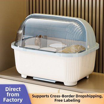 Átlátszó tál- és evőpálcika-tároló doboz fedéllel, csepegtetőtartó tálakhoz és tányérokhoz, konyhai edénytároló állvány, szekrény