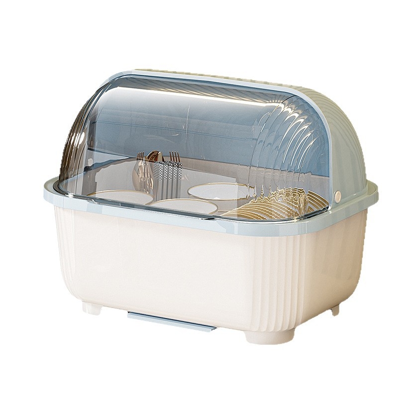 Átlátszó tál- és evőpálcika-tároló doboz fedéllel, csepegtetőtartó tálakhoz és tányérokhoz, konyhai edénytároló állvány, szekrény