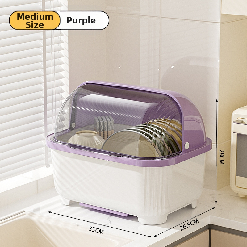 Átlátszó tál- és evőpálcika-tároló doboz fedéllel, csepegtetőtartó tálakhoz és tányérokhoz, konyhai edénytároló állvány, szekrény