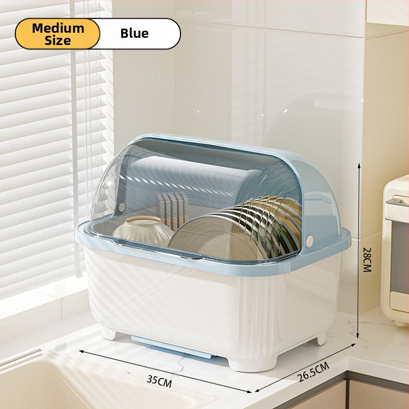 Átlátszó tál- és evőpálcika-tároló doboz fedéllel, csepegtetőtartó tálakhoz és tányérokhoz, konyhai edénytároló állvány, szekrény