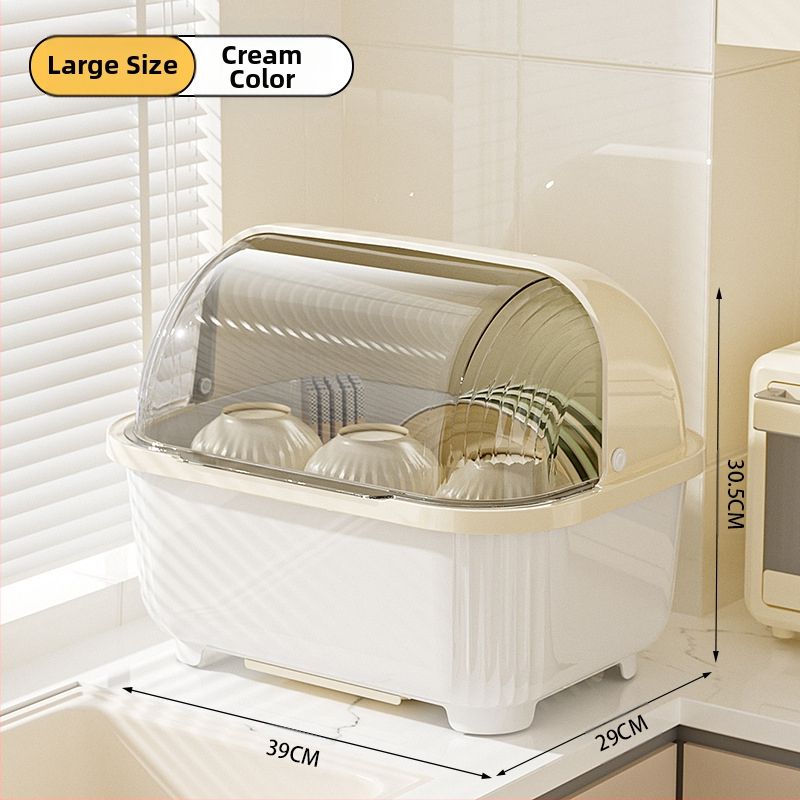 Átlátszó tál- és evőpálcika-tároló doboz fedéllel, csepegtetőtartó tálakhoz és tányérokhoz, konyhai edénytároló állvány, szekrény