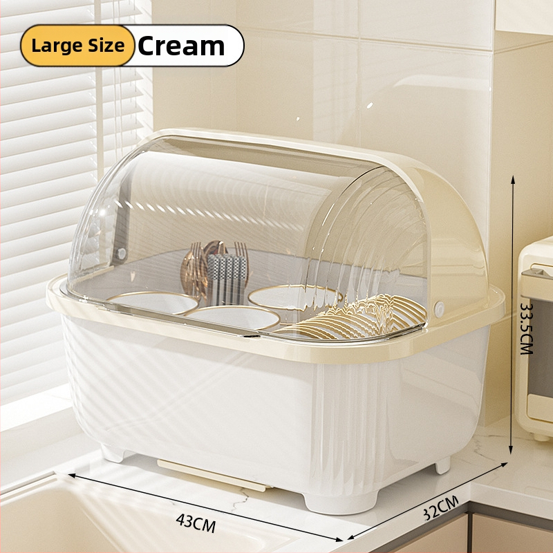 Átlátszó tál- és evőpálcika-tároló doboz fedéllel, csepegtetőtartó tálakhoz és tányérokhoz, konyhai edénytároló állvány, szekrény