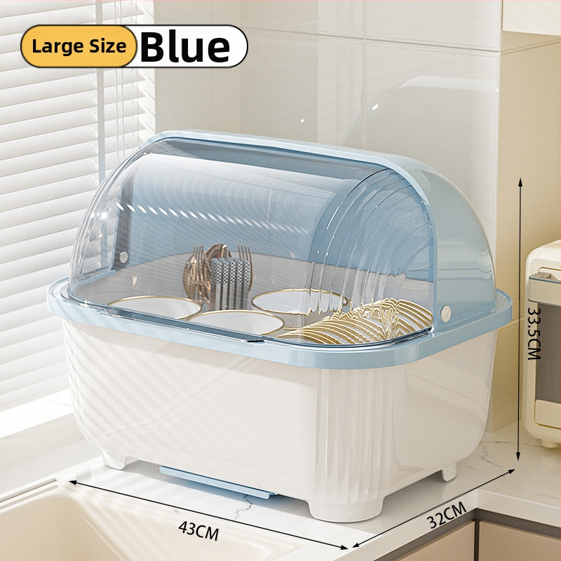 Átlátszó tál- és evőpálcika-tároló doboz fedéllel, csepegtetőtartó tálakhoz és tányérokhoz, konyhai edénytároló állvány, szekrény