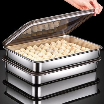 2023 Nova kutija za smrznute knedle od nehrđajućeg čelika 304, kućanski hladnjak, brzo smrznuta kutija za pohranu wonton pladanj