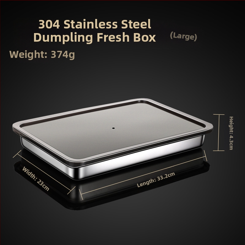 2023 Nova kutija za smrznute knedle od nehrđajućeg čelika 304, kućanski hladnjak, brzo smrznuta kutija za pohranu wonton pladanj