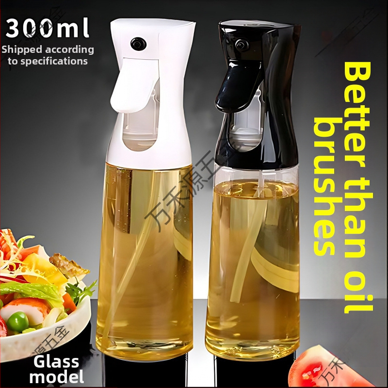 Бутилка за пръскане с масло за кухненски тенджери, спрей за ядливо зехтин, малка стъклена тенджерка за масло без масло за печене на барбекю