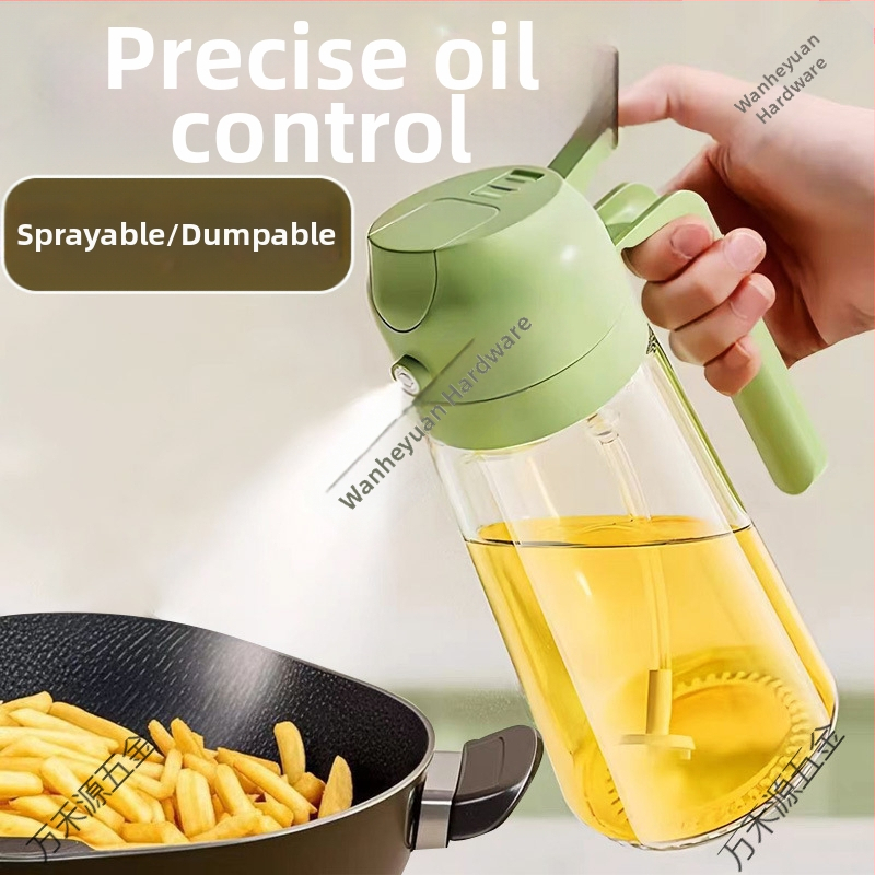 Бутилка за пръскане с масло за кухненски тенджери, спрей за ядливо зехтин, малка стъклена тенджерка за масло без масло за печене на барбекю