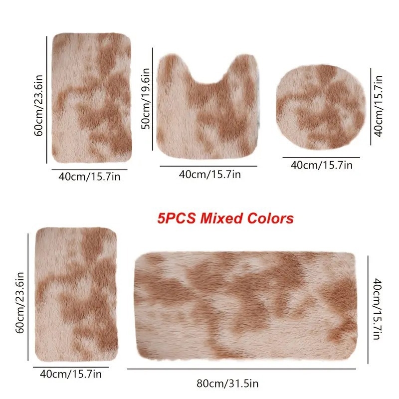 Otthon Fürdőszoba Padlószőnyeg Hálószoba Nappali Éjjeliszoba Háztartás Ötrészes Szőnyegkészlet Fürdőszoba Selyem Gyapjú Szőnyeg Foltálló Könnyen Tisztítható Szőnyeg