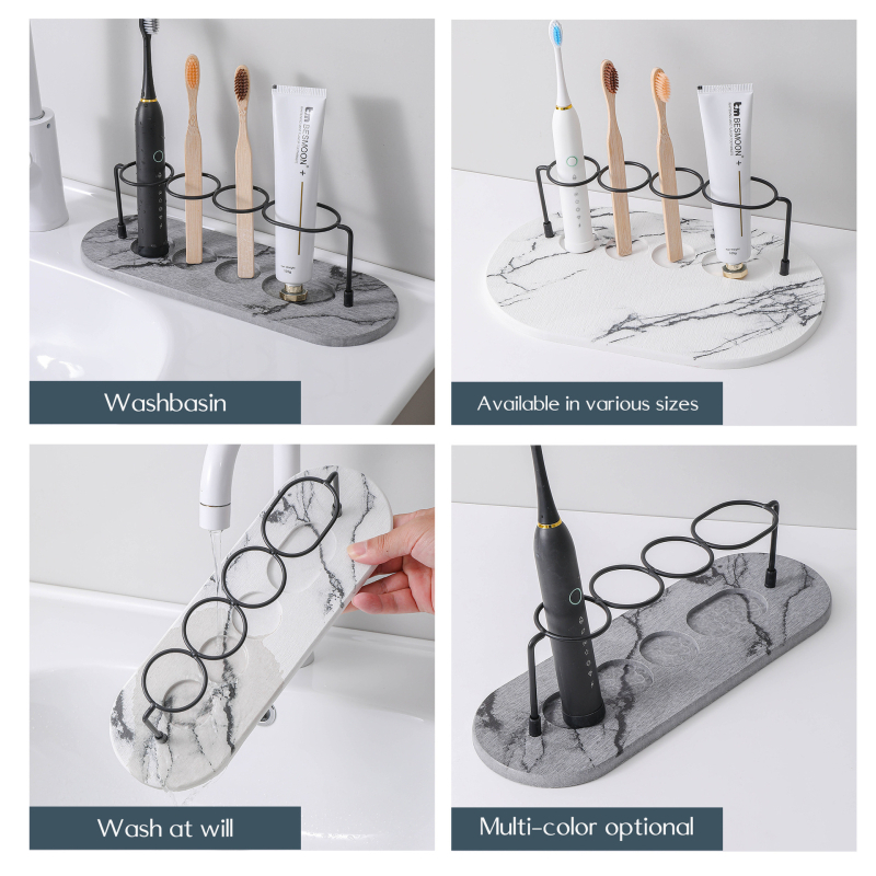 Tarpvalstybinis diatomų purvo džiovinimo kilimėlis, elektrinis dantų šepetėlių stovas, vandeniui atsparus tualeto kilimėlis, padėkliukas, praustuvo sugeriamasis kilimėlis