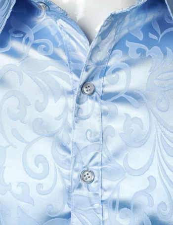 Πουκάμισα από μετάξι με κουμπιά και μοτίβο Paisley για άνδρες, μονόχρωμο πουκάμισο με στάμπα, κομψά πουκάμισα για άνδρες