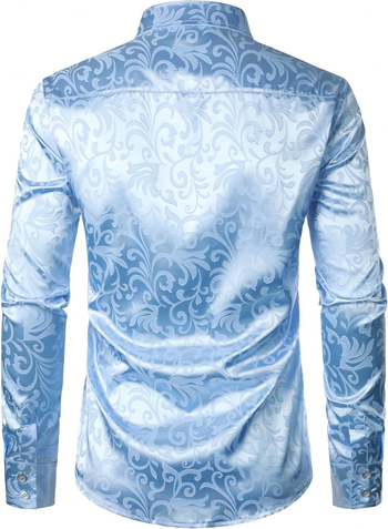 Πουκάμισα από μετάξι με κουμπιά και μοτίβο Paisley για άνδρες, μονόχρωμο πουκάμισο με στάμπα, κομψά πουκάμισα για άνδρες