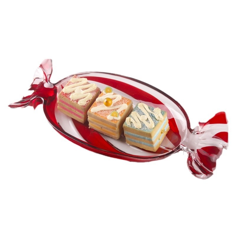 Spalvota stiklinė vaisių lėkštė Kūrybinga saldainių formos išdavimo lėkštė Saldainių lėkštė Namų apyvokos kambario džiovintų vaisių lėkštė Maisto lėkštė Vaisių lėkštė