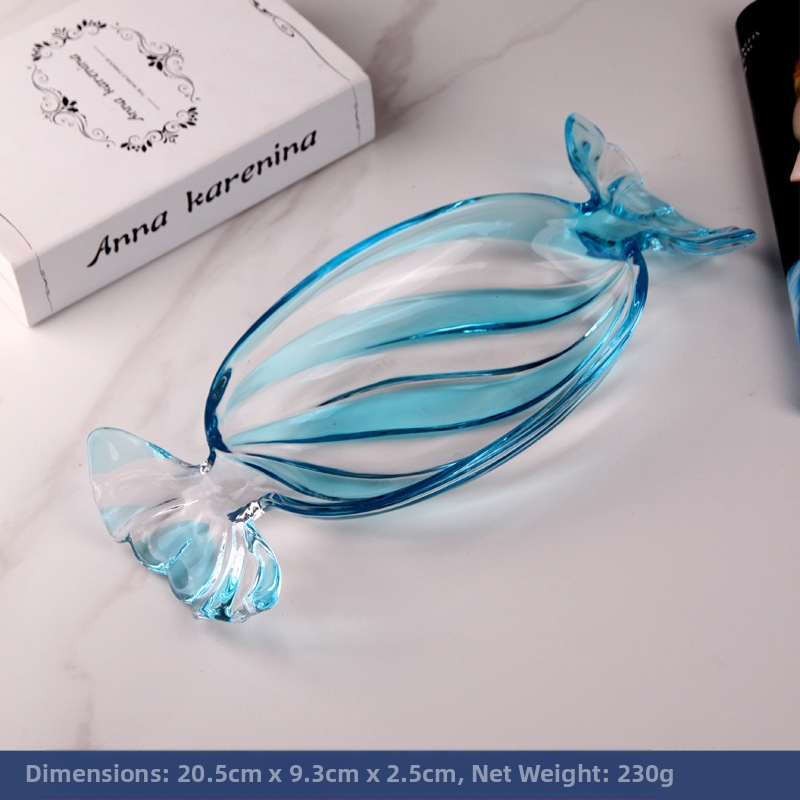 Spalvota stiklinė vaisių lėkštė Kūrybinga saldainių formos išdavimo lėkštė Saldainių lėkštė Namų apyvokos kambario džiovintų vaisių lėkštė Maisto lėkštė Vaisių lėkštė