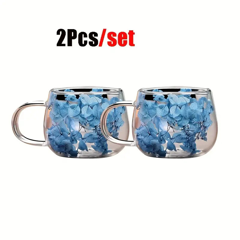 Határokon átnyúló univerzális internetes híresség valódi virág kétrétegű üveg magas színű értékű kísérő ajándék kávéscsésze boroszilikát egyszerű csésze