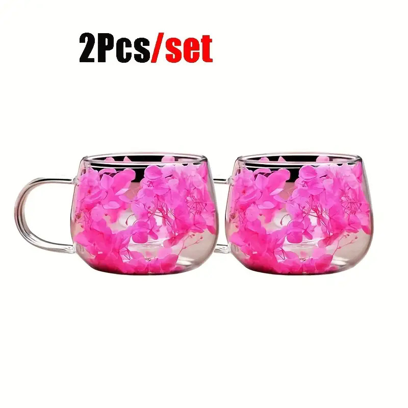 Határokon átnyúló univerzális internetes híresség valódi virág kétrétegű üveg magas színű értékű kísérő ajándék kávéscsésze boroszilikát egyszerű csésze