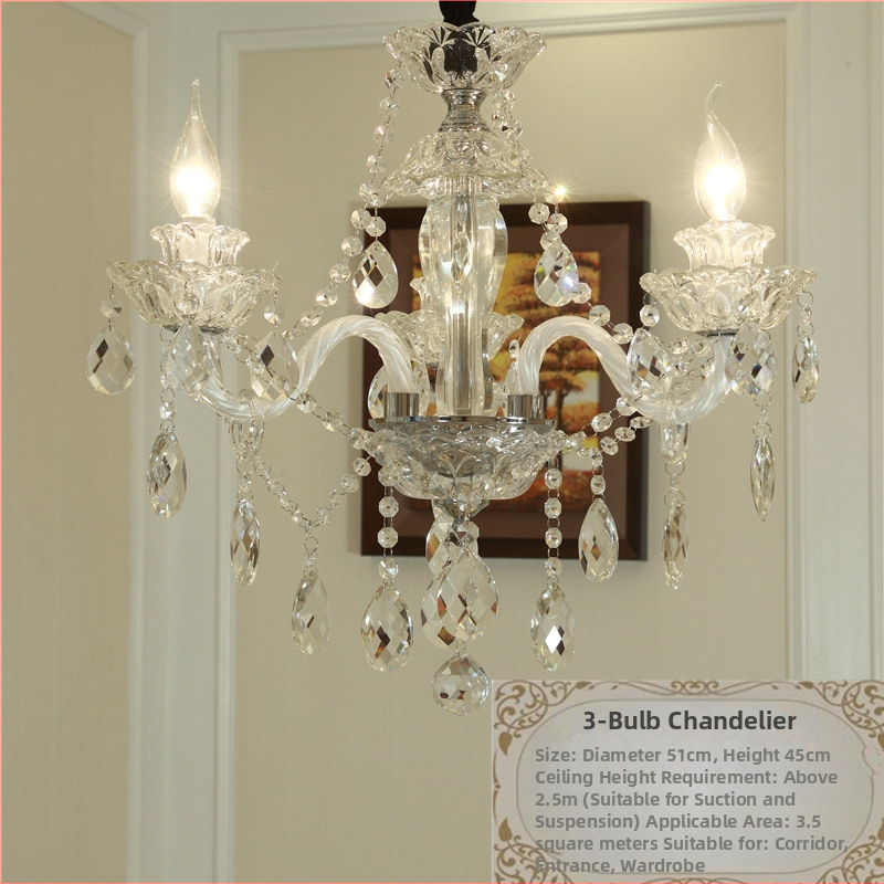 Prantsuse kreemjas kristalllühtri elutoa lamp söögitoa magamistoa kodulamp atmosfääriline luksuslik Euroopa stiilis villa esiku lamp