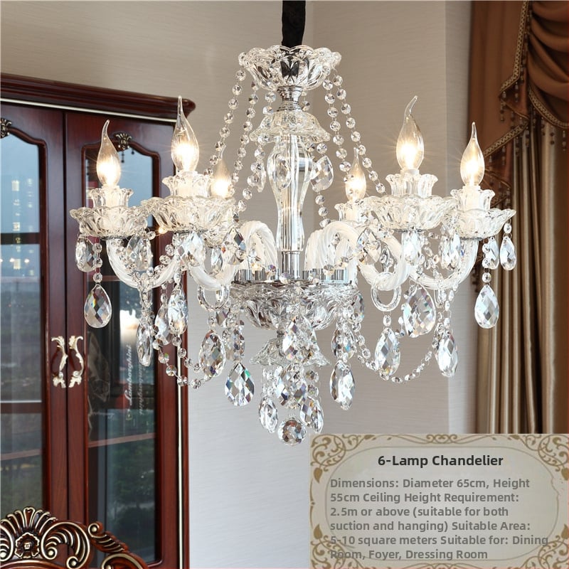 Prantsuse kreemjas kristalllühtri elutoa lamp söögitoa magamistoa kodulamp atmosfääriline luksuslik Euroopa stiilis villa esiku lamp