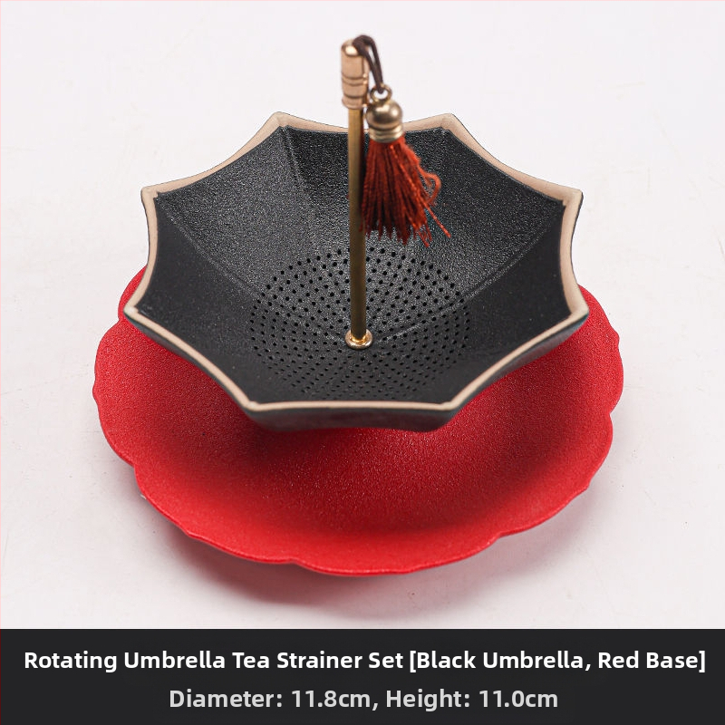 Kūrybingas mėlynas ir gėlėtas skėtis su arbatos nuotėkiu arbatos filtras keraminis arbatos filtras arbatos ceremonijos aksesuarai arbatos staliukas arbatos stalo dekoracijos papuošalai